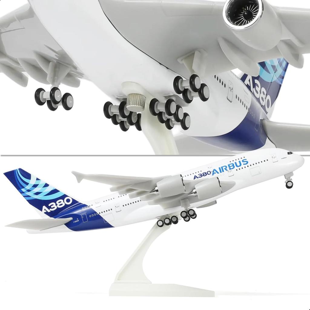 30cm 1/240 A380 Prototype Aircraft Model Kit with A Display Stand, Suitable for Adult Aviation Gifts or Display Decorations