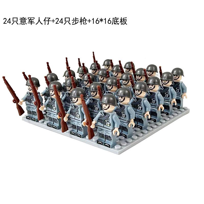 24PCS World War II Troops, American, Soviet Union, China, British Soldiers, Mini Action Figures, Humanoid Dolls, Toy Boys.