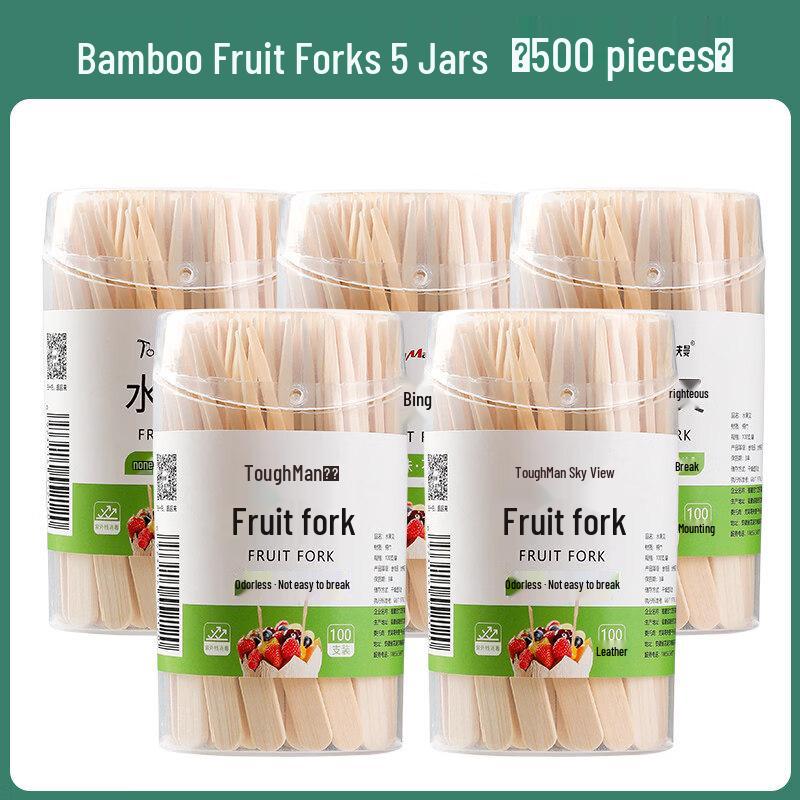 ZISIZ Disposable Bamboo Fruit Fork Set