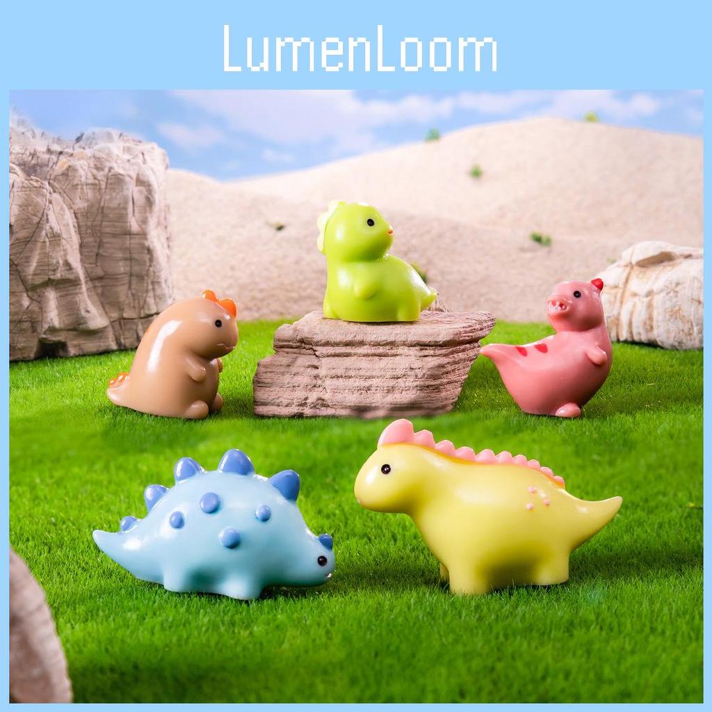 Adorable Resin Mini Dinosaur Figurines Cartoon Style Cute Desk Ornaments Accessories