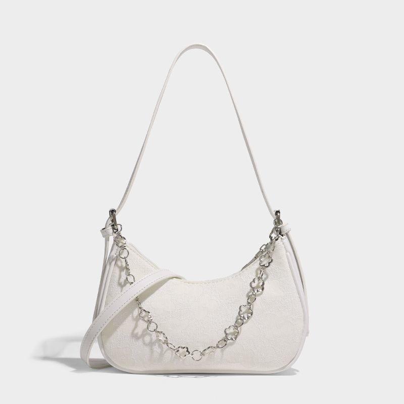Chain Crescent-shaped Bag, Versatile Jacquard Small Bag, Single-shoulder Crossbody Bag, Underarm Bag