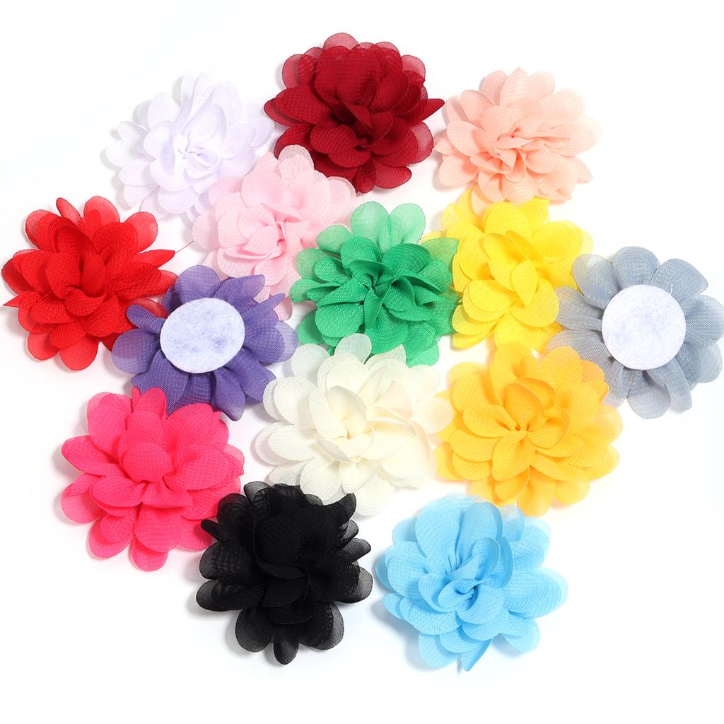 10pcs/lot 5cm Colorful Chiffon Fabric Flowers For Wedding Party Decoration Artificial Flowers For Dress Crafts Decoration