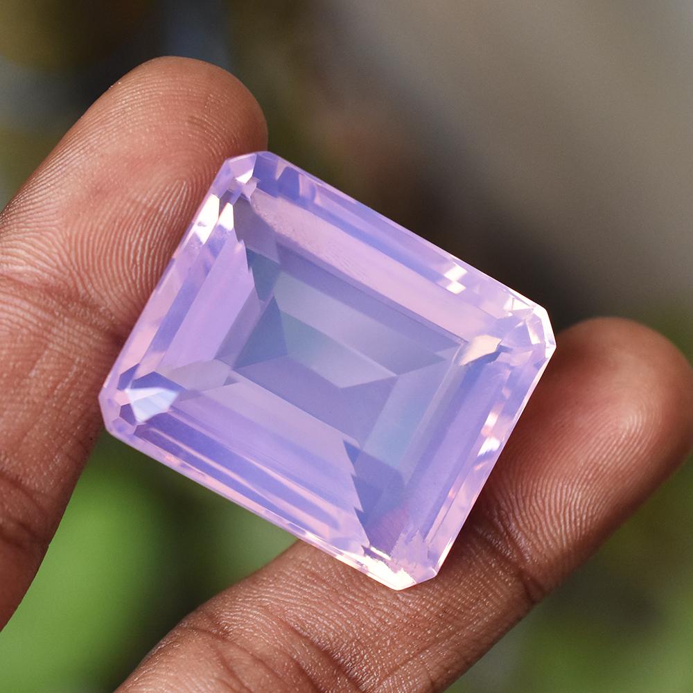 AUSTRALISCHER Rosa Opal ZERTIFIZIERT 30x25mm Smaragdschliff IM LABOR HERGESTELLTER Loser Edelstein