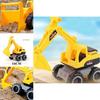 Bright Yellow Engineering Construction Truck Excavator Digger Vehicle Car Toy For Kids