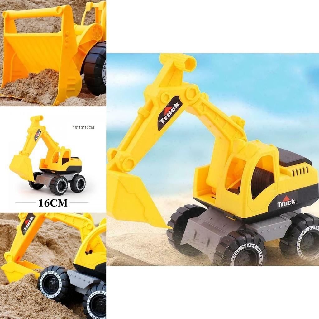 Bright Yellow Engineering Construction Truck Excavator Digger Vehicle Car Toy For Kids