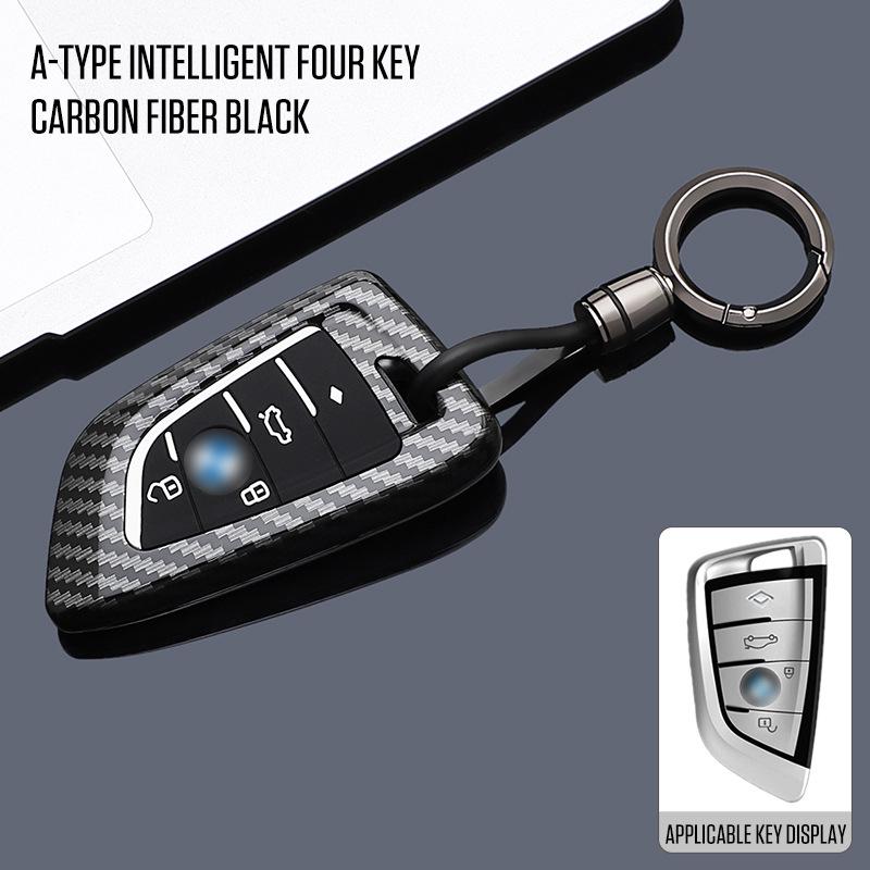 BMW Universelle Carbonfaser-Schlüsselabdeckung mit Schlüsselring