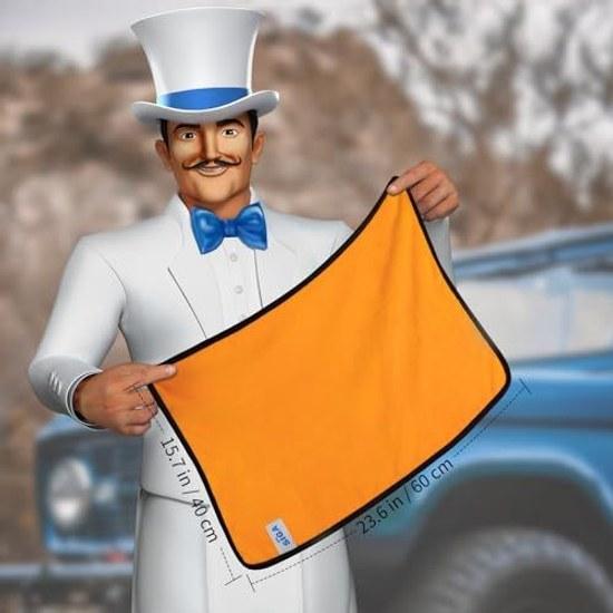 MR.SIGA Car Wash Towel (60x40cm) Set 3 Thick Microfiber Cloths Washing Household Cleaning