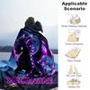 1PC Custom Name Purple Dragon Fantasy Art flannel blanket versatile,all-season throw suitable for the living room,bedroom,camping,travel,and gift