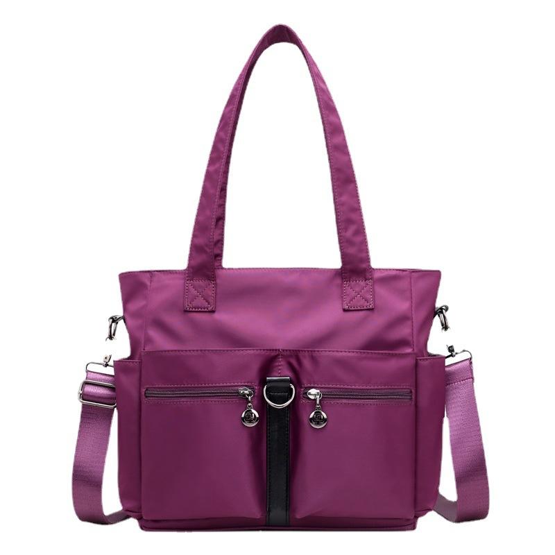 Canvas Women'S Shoulder Handheld Crossbody Bag Nylon Oxford Cloth Bag Casual Middle-Aged Large Capacity Bag Tide