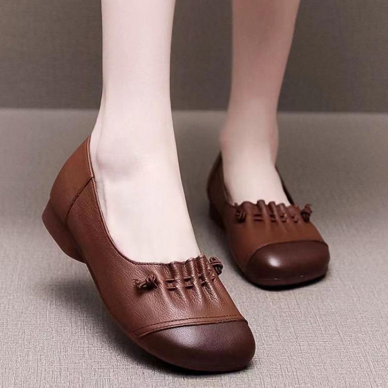 Fashion All Match Comfortable Non Slip Pregnant Women Wear Retro Square Toe Women's Shoes