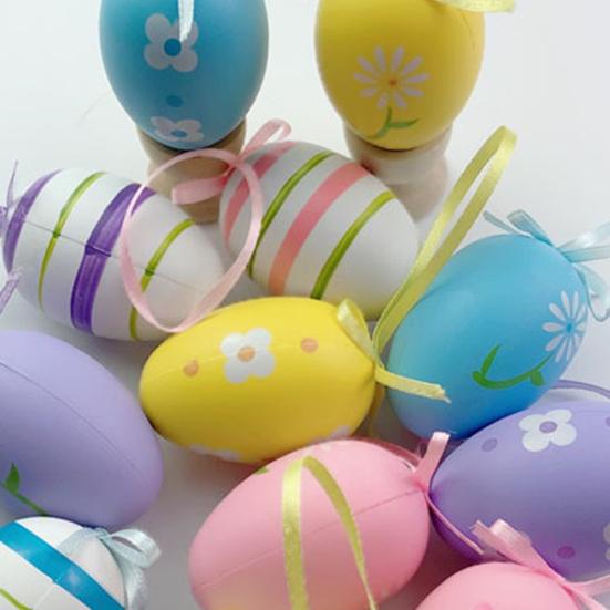 12 szt. Wielokolorowe Plastikowe Pisanki DIY Zabawka do Malowania Jajek dla do Domu Zajęcia dla Dzieci Materiały na Przyjęcie Wielkanocne