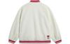 Li Ning Color Block Trim Stripes Letter Logo Sherpa Fleece Lined Jacket Unisex Ivory AFDSD31-1
