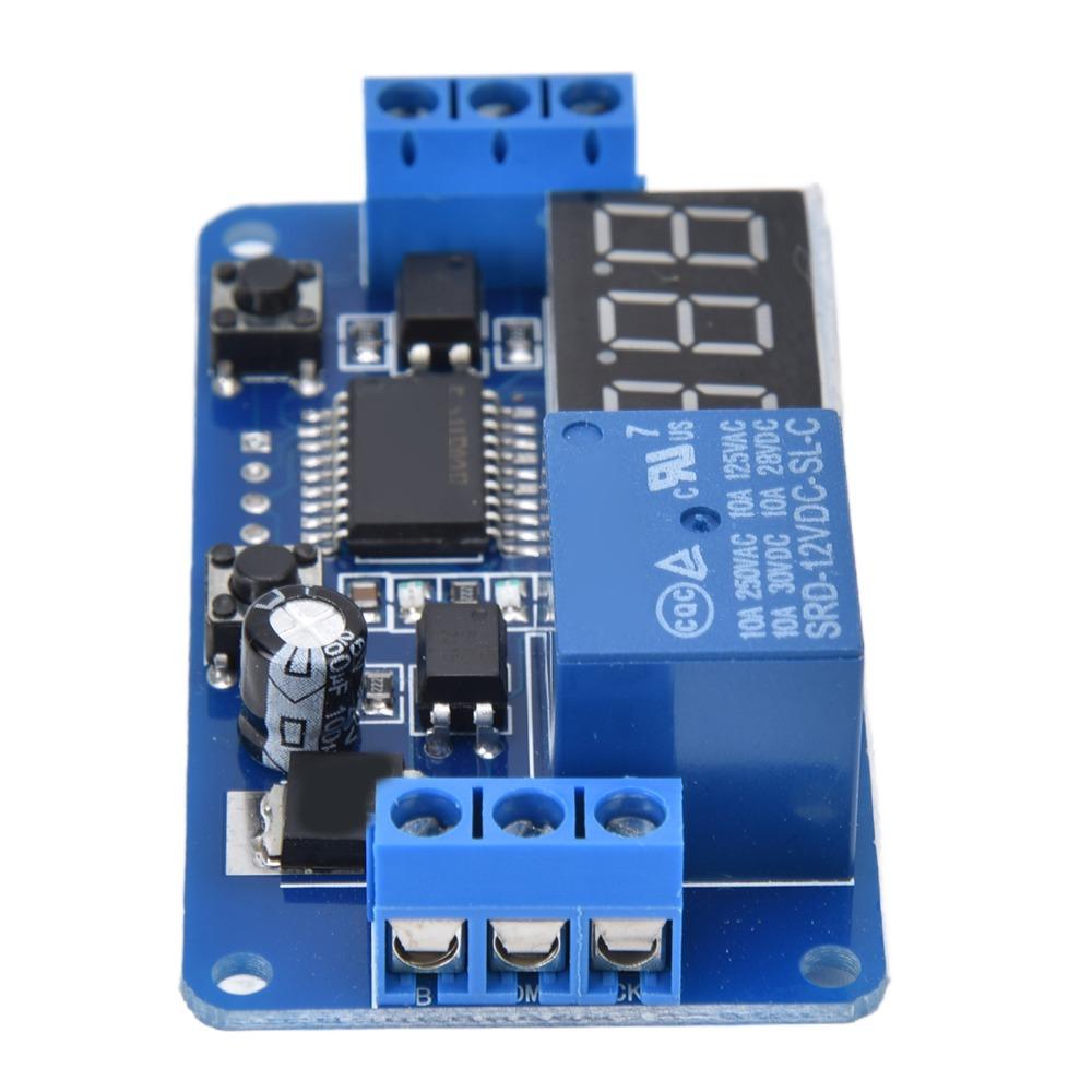 12V 12V Time Control Switch with LED Display 0-999S Timer Switch Module Adjustable Delay Power-off Memory Timing Control Module