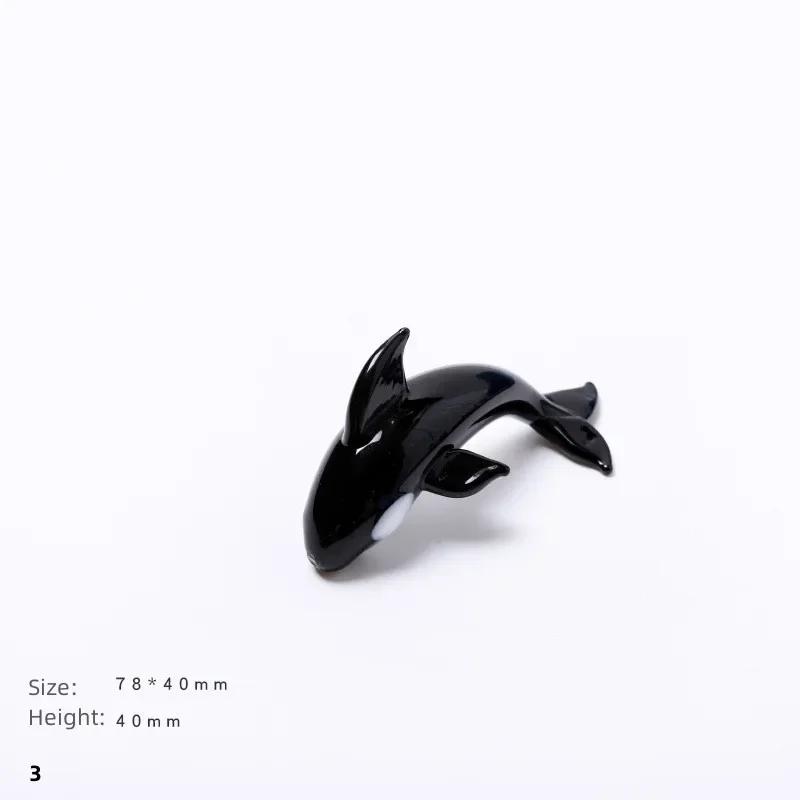 Mini-Wal-Modell Handgefertigter Schmuck Glas-Schreibtischdekoration Glas-Orca-Modelle für Kinder Geschenke Tischfiguren Zubehör