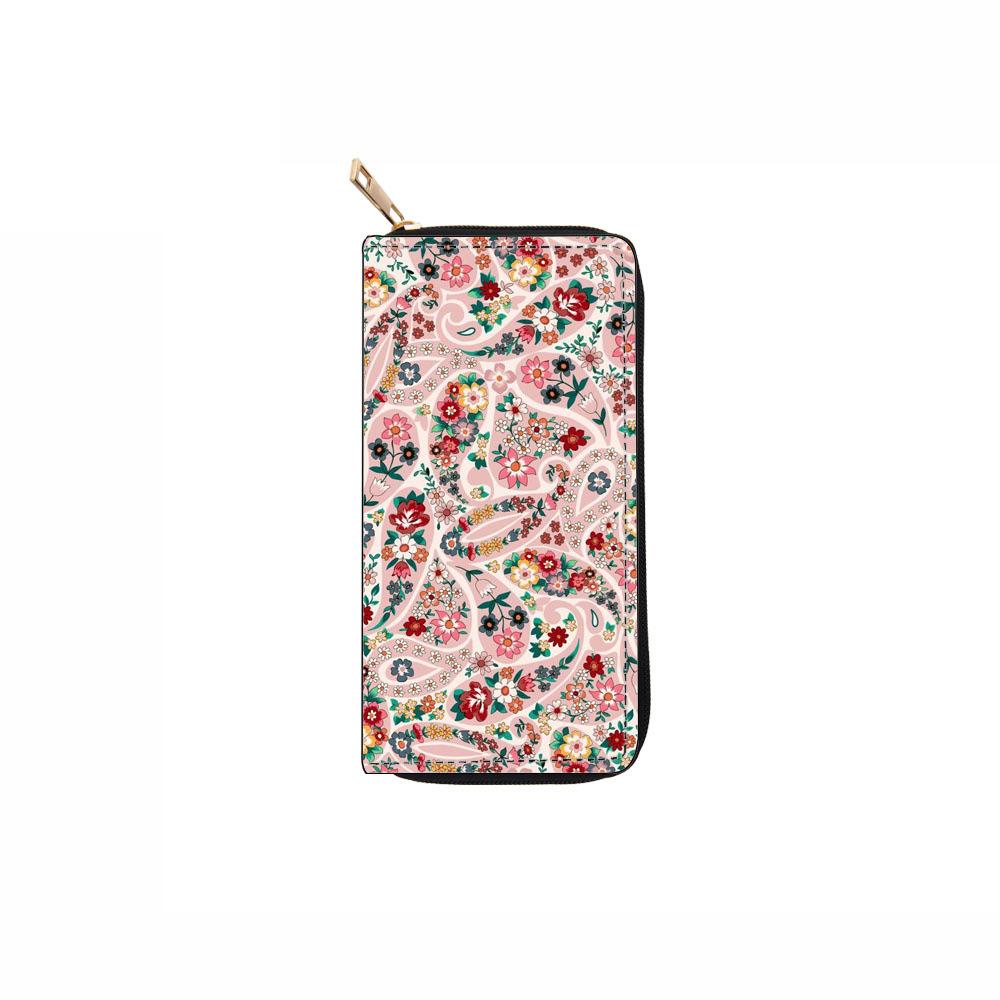 Etnisk stil lång dragkedja plånbok plånbok kuvertväska