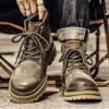 2024 Wear-Resistant Genuine Leather Men's Martin Boots - Warm, Stylish British Workwear for Autumn/Winter