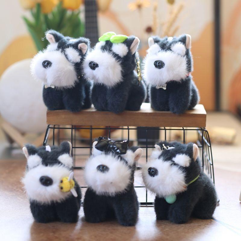 Keychain Dog Schnauzer Plush Doll Super Soft Pp Cotton Stuffed Toy Kids Decor