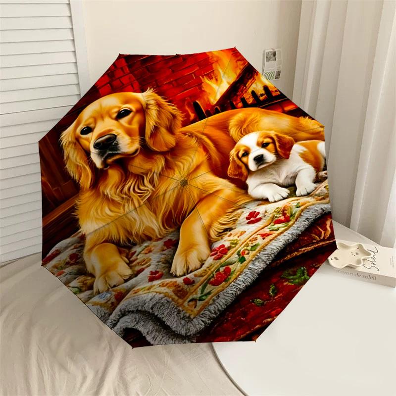 1PC Blanket Fireplace Umbrella-8-Rib Reinforced, Automatic Open, Lightweight & Durable, Cute Fashion Accessory for Outdoor-F2638