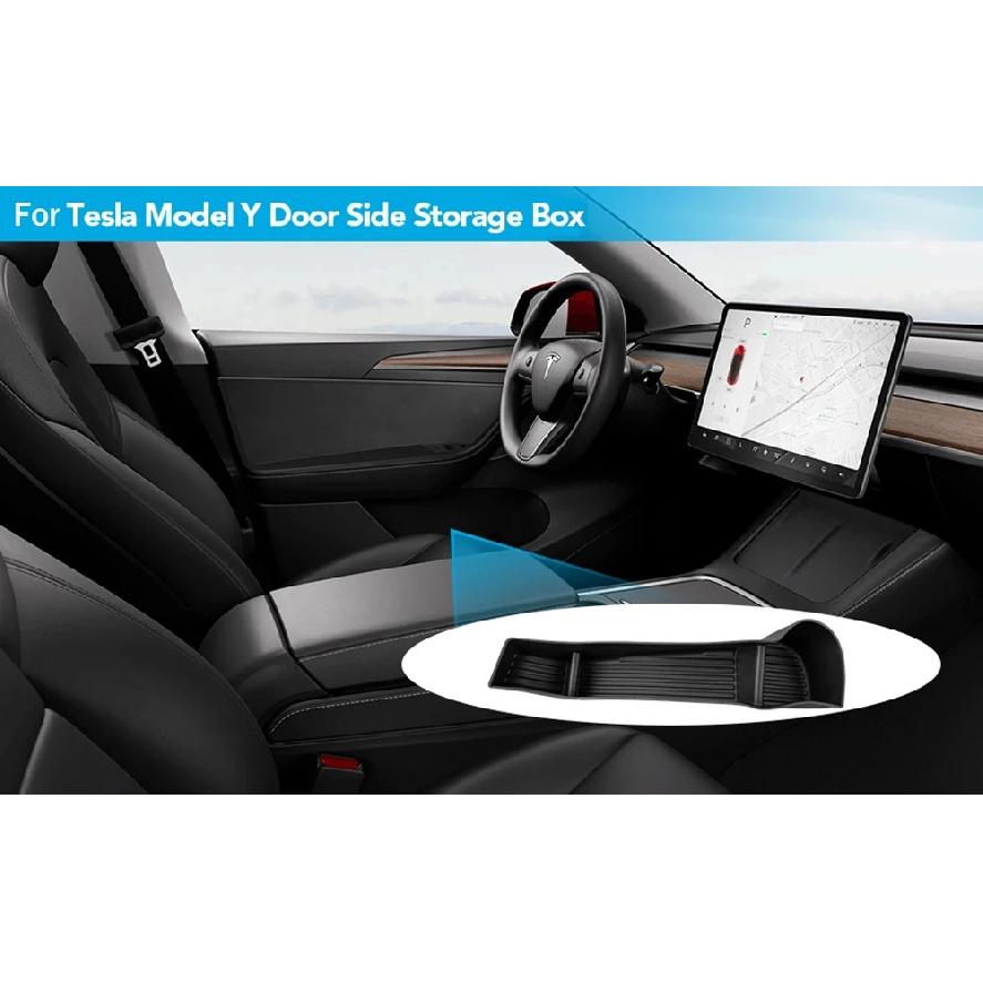 Door Side Storage Box Front Rear Door Handle Armrest Tray Organizer for Tesla Model Y Juniper 2020 - 2025 Model 3 Highland