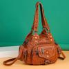 Vintage Fashion Versatile Handheld Big Bag Handheld Bag Single Shoulder Oblique Straddle Women's Bag Washable Mom's Bag