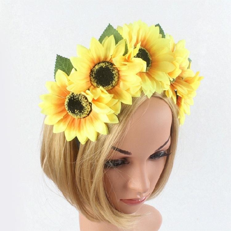 Luxurious Ethnic Style Headband Adjustable Flower Hair Hoop for Mardi Gras Girls