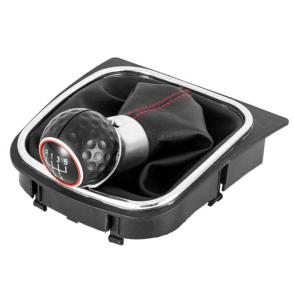 5/6-växlad växelspaksknopp för VW Golf 6 MK6 GTI GTD R20 2009-2013 5 6-växlad manuell bilstickspak växelhandbollsdamask