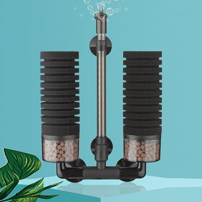 1 set filtro per acquario a doppia testa purificare l'acqua ossigenazione efficace coltura rapida filtro in spugna biochimica per acquario
