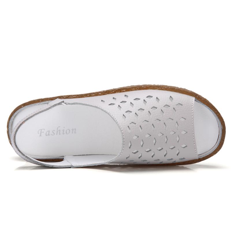 Römische Sandalen für Damen, Outdoor, lässig, Lederschuhe, übergroß, hohl, offene Zehen, Sommerschuhe für Mädchen