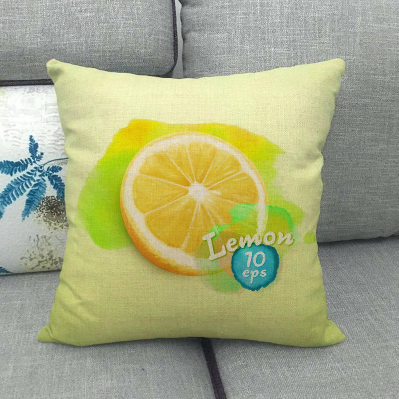 Watercolor Patterns Of Fruits And Vegetables Digital Printing Short Plush Pillow Covers For Sofa Office Cushion Cover Home Goods