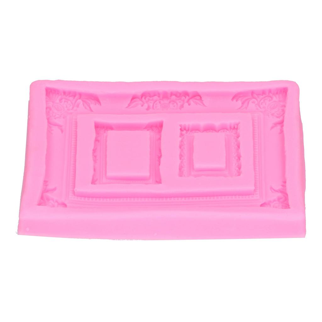 Silicone Mold Retro Photo Frame Picture Frame Fondant Cake Decoration Tool Chocolate Clay MoldPink