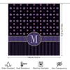 Purple Flower Shower Curtain With A Custom Letter Monogram For Home Bathroom Decor Black And Purple Floral Pattern