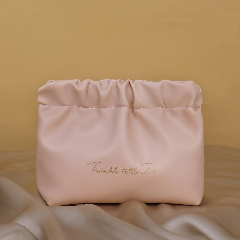 Portable Storage Bag  Travel Makeup Organizer Woman Lipstick Bag Handheld Pu Leather Cosmetic Bag For Gift For Makeup