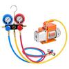 AC Vacuum Pump and Gauge Set, 4.5 CFM 127 L/min, Single Stage Rotary Vane HVAC Vacuum Pump, Manifold Gauge Kit, for R134a R22 R410a R1234YF R32, with