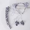 Halloween Animal Headband Dalmatian Cow Tiger Frog Panda Giraffe Zodiac Dress Up 3 Piece Set