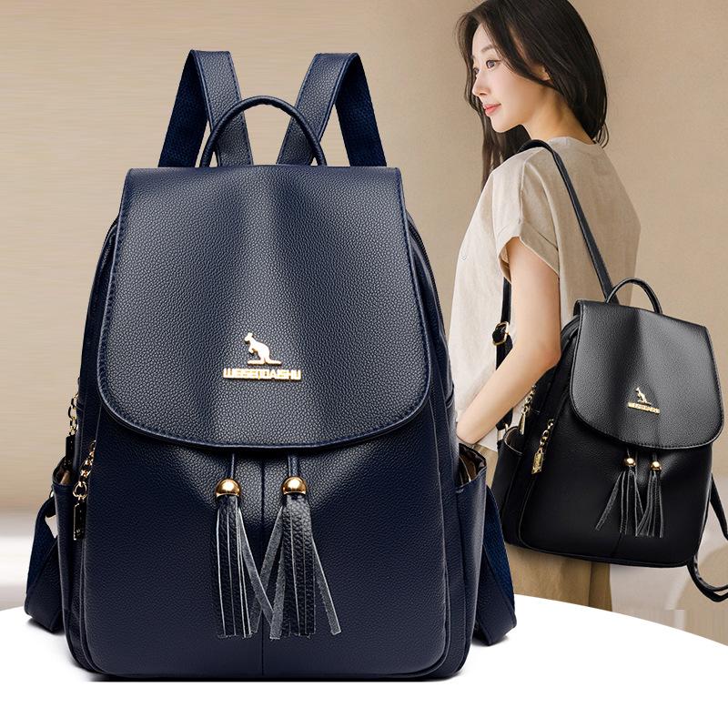 Schoolbag fringed flip backpack women's 1011 new anti-theft backpack large-capacity commuter travel bag wholesale