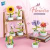 Kids' Educational Interlocking Building Blocks - Flower Potted Plant (Rose & Epiphyllum) Compatible with Top Building Block Models