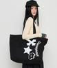 OURSAYSOUR Cross Flower Studded Shopper Bag Black