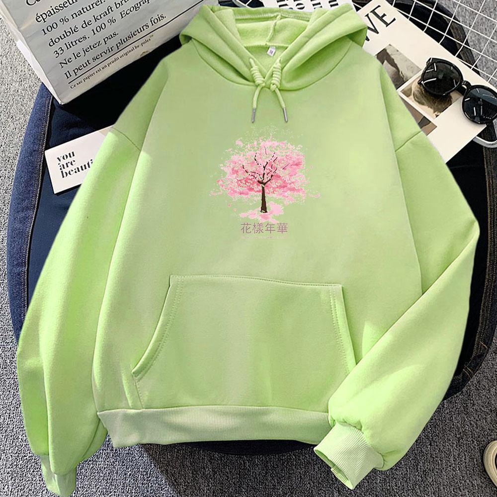 Sakura Flower Japanese Tokyo Cartoon Hoodie for Autumn/Winter Casual Sweatshirt Funko Pop Aesthetic Moletom Soft Pullovers Retro