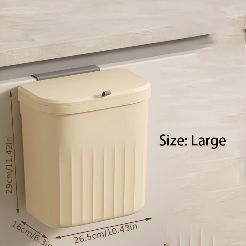 1pc Large Capacity Wall-Mounted Trash Can - Easy-Install, Space-Saving Design for Kitchen & Bathroom -Plastic, Open-Top Waste Bin with Back Hook