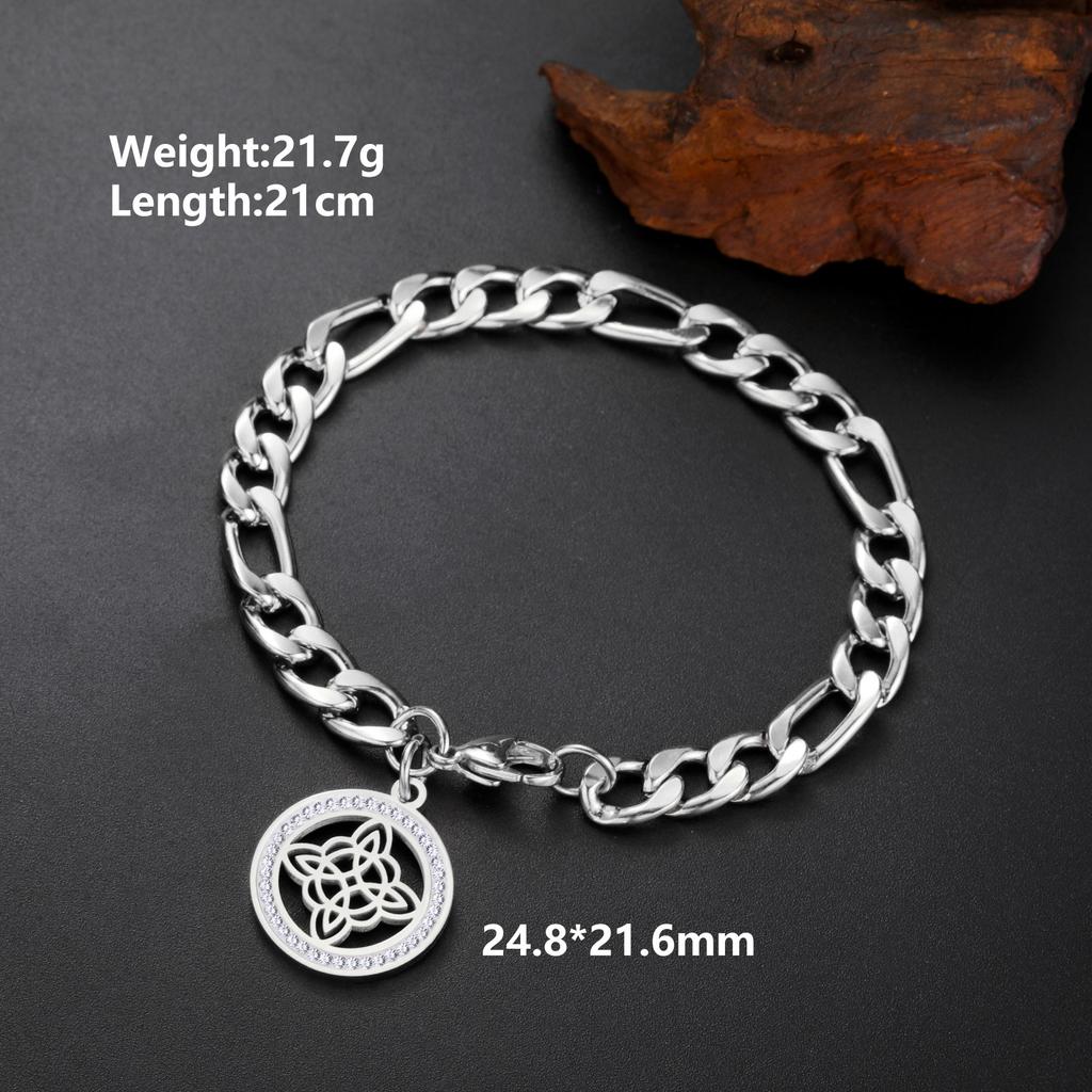 Lucktune Witch Knot Bracelets Stainless Steel Men Women's Hand Bracelets Lucky Celtics Magic Knot Figaro Chain Jewelry Gift