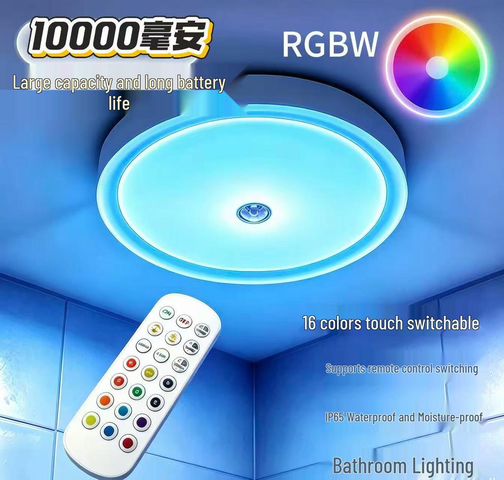 Wireless RGBW LED Ceiling Light Strip with Remote & Touch Control for Bathroom, Hallway, Corridor & Living Room