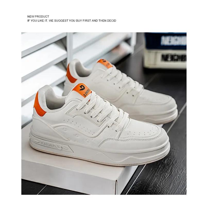 Zweifarbige Herren Freizeitsport Flache Absätze Dicksohlige Höhenvergrößerung Schnürschuhe Ganzjahres Sportschuhe vulkanisiert