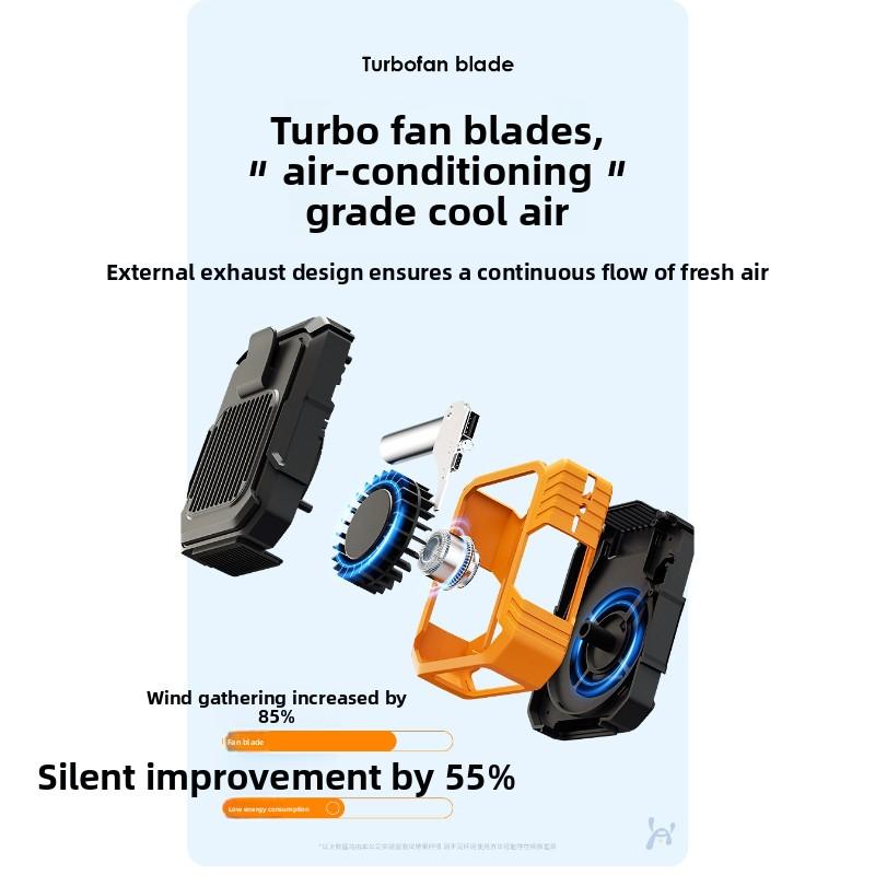Waist Mount Clip on Fan USB Rechargeable Hand Free High Speed Portable Mini Cooling Fan for Outdoor Working Camping Travel Sport