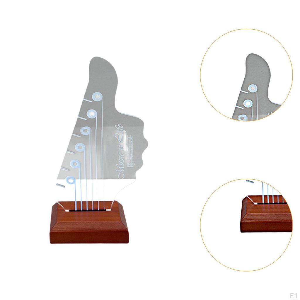 Electric Guitar Pick Holder Acrylic Display Wood Base for Players