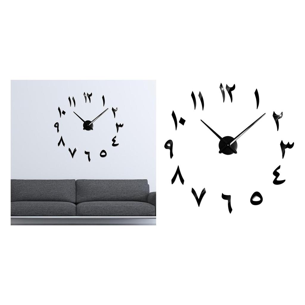 Decorative Number Wall Clock DIY Frameless Large 3D Mirror er Watches for Decorations