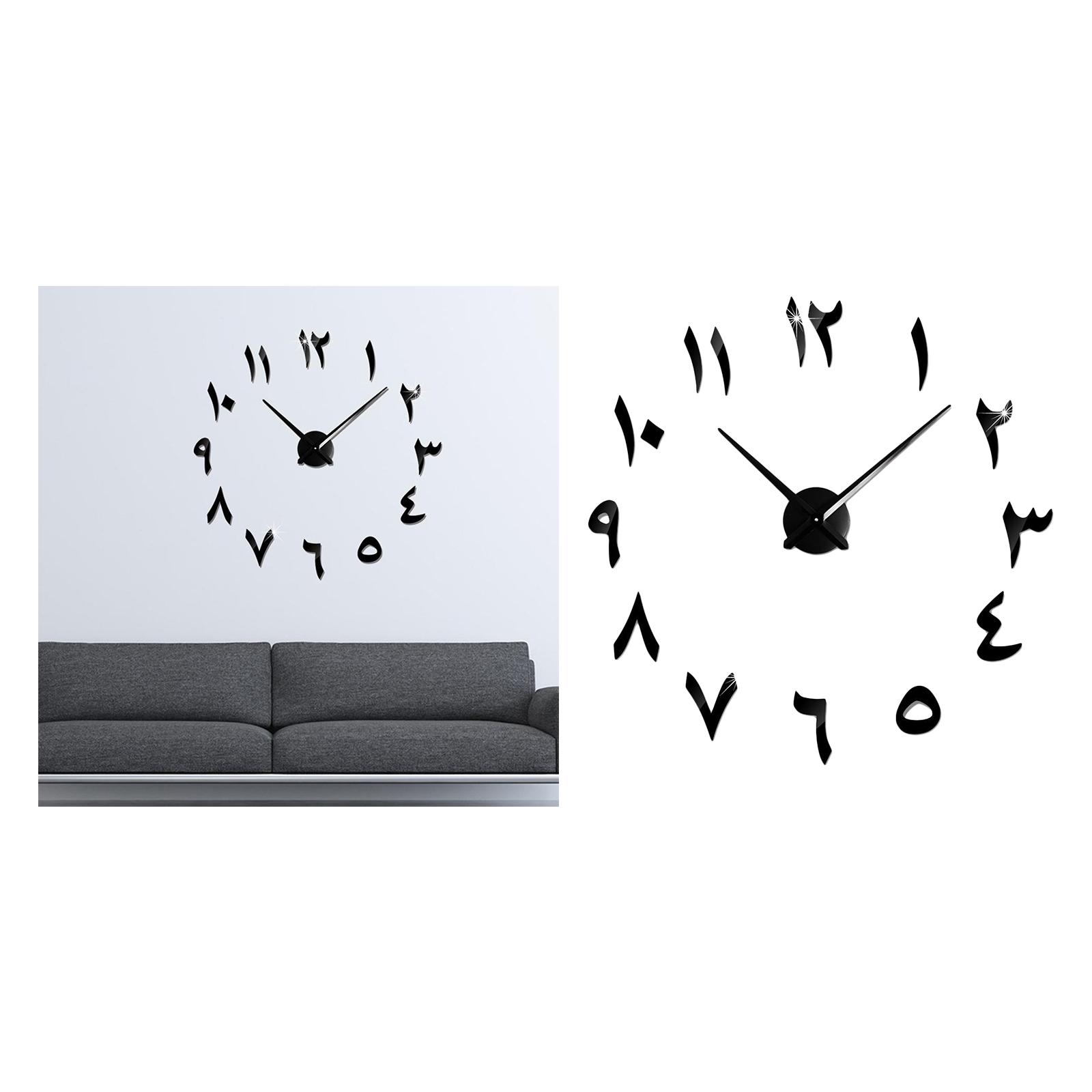 

Decorative Number Wall Clock DIY Frameless Large 3D Mirror er Watches for Decorations