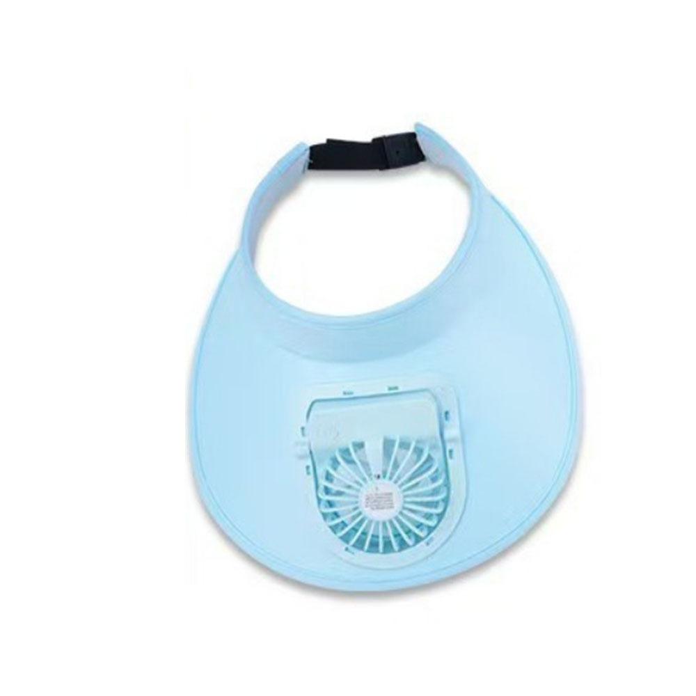 Großer Rand Kühlender Ventilator Hut USB Wiederaufladbar Damen Sonnenhut Freizeit Leerer Oberteil Sonnenschutz Kappe Damen