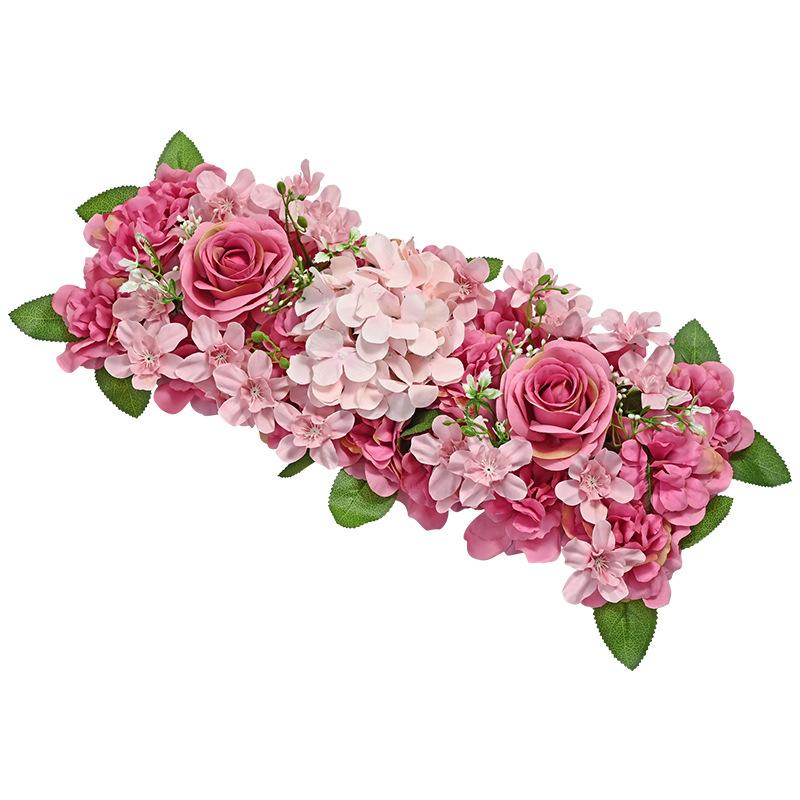 Simulation Long Flower Row Wedding Hotel Banquet Long Table Flower European Arch Trailing Flower Wedding Party Decoration Flower