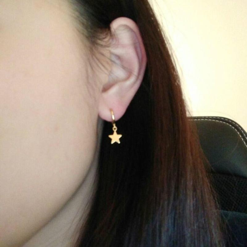 Buy 1 Pair Star Hoop Pendant Earrings 