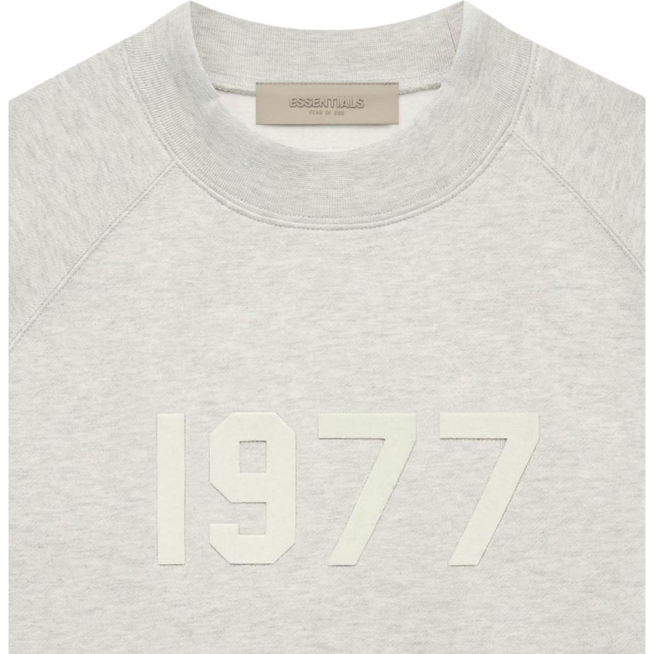 Fear of God Essentials S22 Crewneck Sweatshirt with Flocking and Fleece Lining Unisex Tops Light-Oatmeal FOG-SS22-036